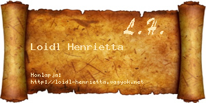 Loidl Henrietta névjegykártya